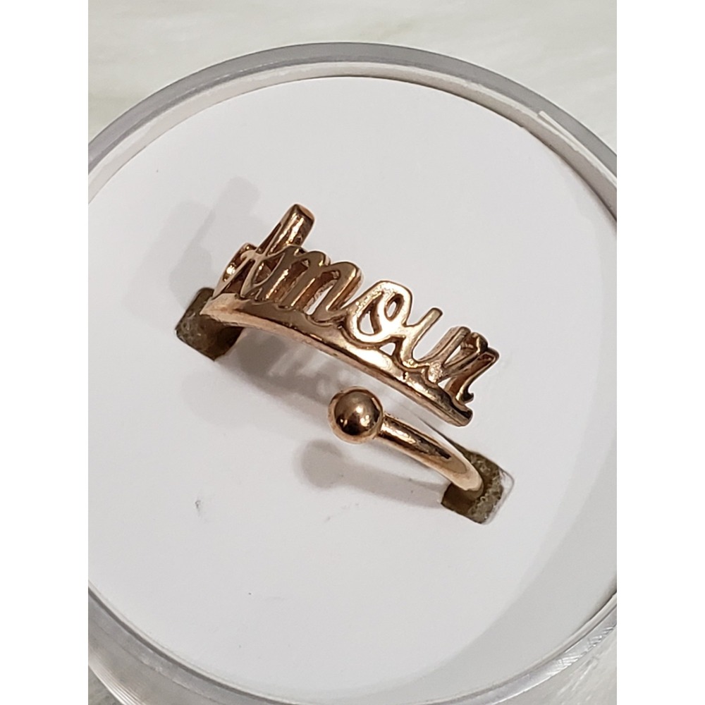 NEW Alex & Ani 925 Sterling Silver 14kt ROSE GOLD PLATE AMOUR ring adjustable